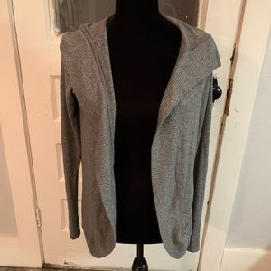 Gray Hooded Cardigan